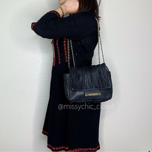 Steve Madden Black Fringe Crossbody/Shoulder Bag - Picture 4 of 14
